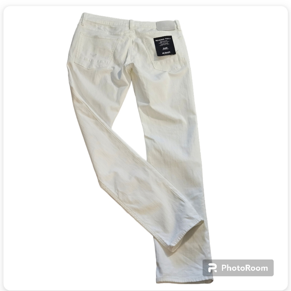 Nwt Hudson Mens Blake Slim Straight White Twill Jeans Size 31 — image 5 of 8
